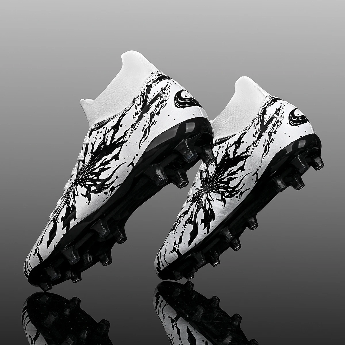 AG FG Hybrid Football Boots! Anti-slip TPU mixed studs, lightweight PU upper, stable traction for fast sprint & sharp turns