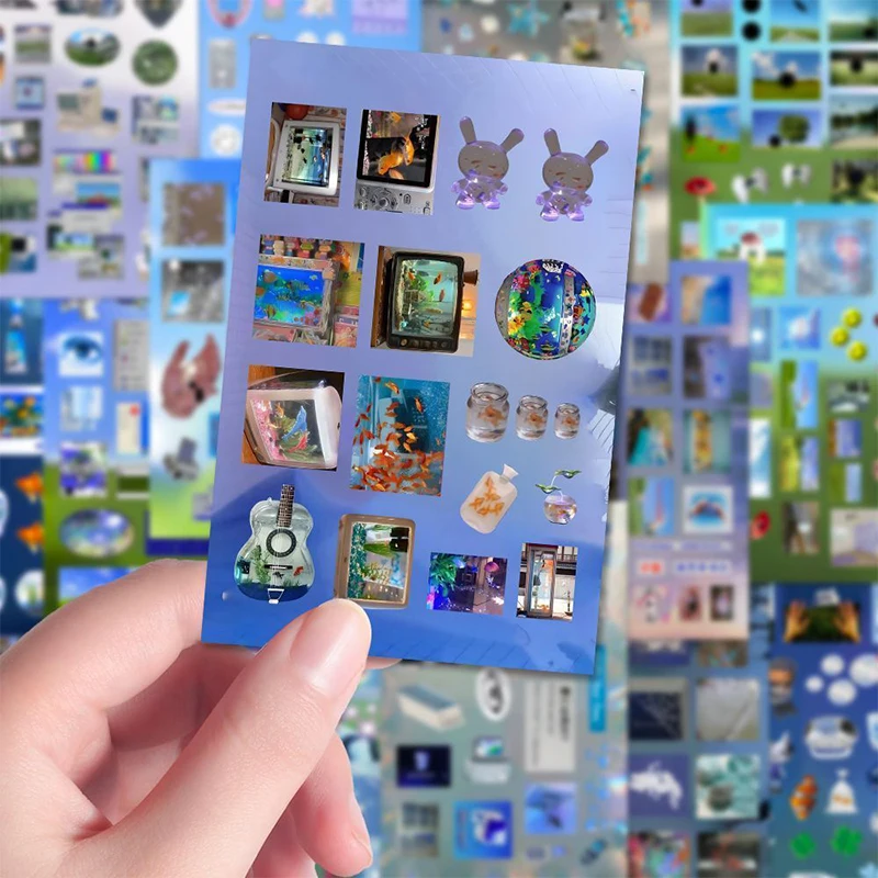C TR 8/16sheets new y2k Gen Z Electronic Memories Style Retro Dreamcore Collages Journals Diary Scrapbook Stickers