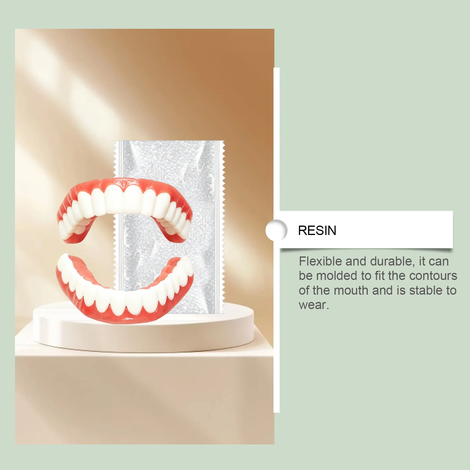 Silicone Denture Set False Teeth Silicone Upper Lower Veneers Denture Silicone Liners Soft Denture Kit Men Women Dental Patches