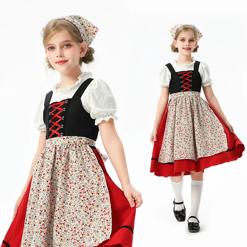 Disfraz Infantil Bávaro, Traje para el Festival de la Cerveza de Múnich, Vestido de Pastora Europea para Niñas