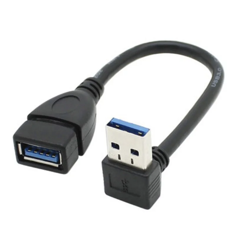 USB 3.0 Extension Cable USB 3.0 Male to Female Adapter Right/Left/Up/Down 90 Degree Angle Data Sync Fast Charging For Laptop PC