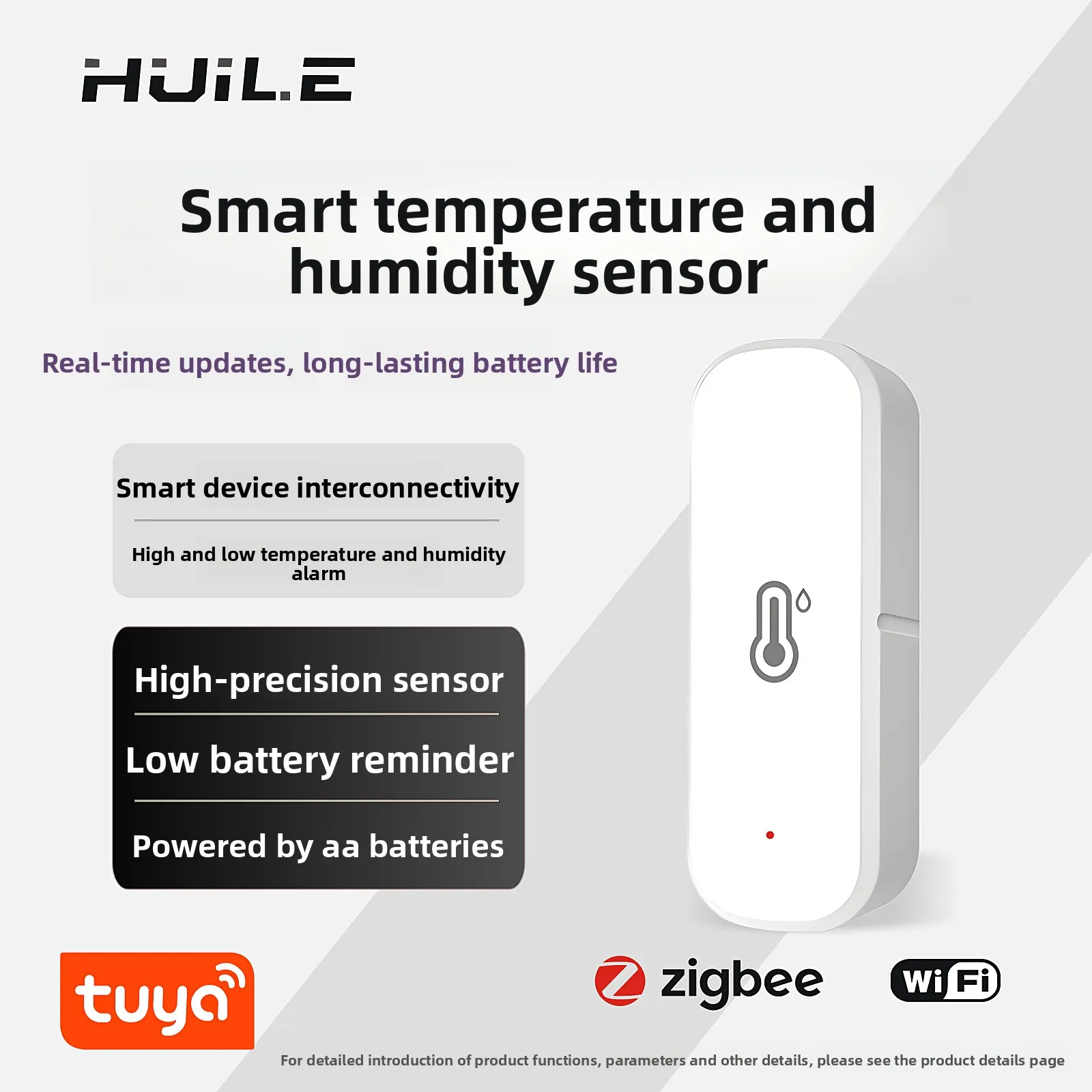 

Умный Wi-Fi/Zigbee датчик температуры и влажности, мобильный удаленный детектор температуры и влажности, измерительное устройство