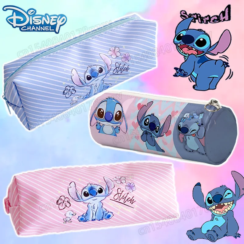 Disney Stitch Cartoon Pencil Bag Students School Supplies Lilo & Stitch Anime Cute Pen Box for Kids Stationery Pencil Case Gift