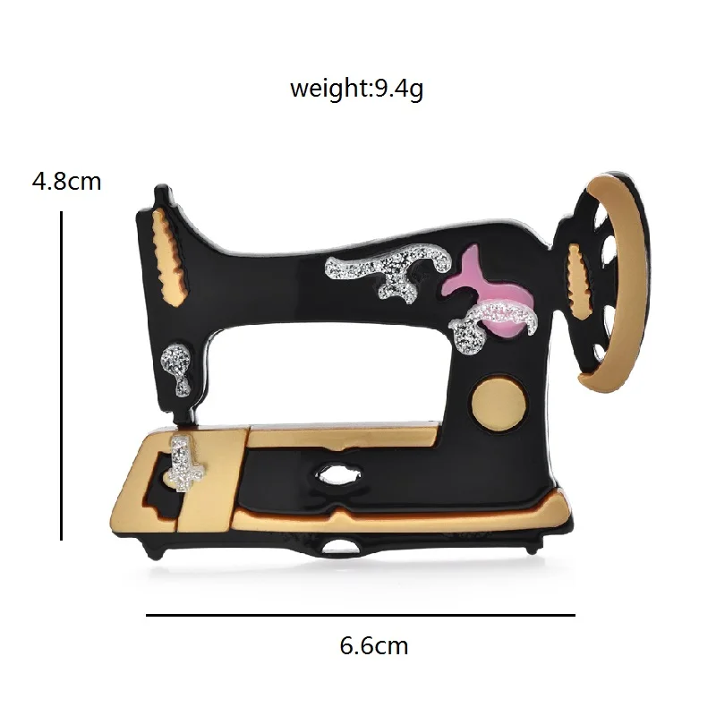 Wuli&baby Acrylic Sewing Machine Brooches For Women Unisex Lovely Making Clothes Machine Party Casual Brooch Pin Gifts