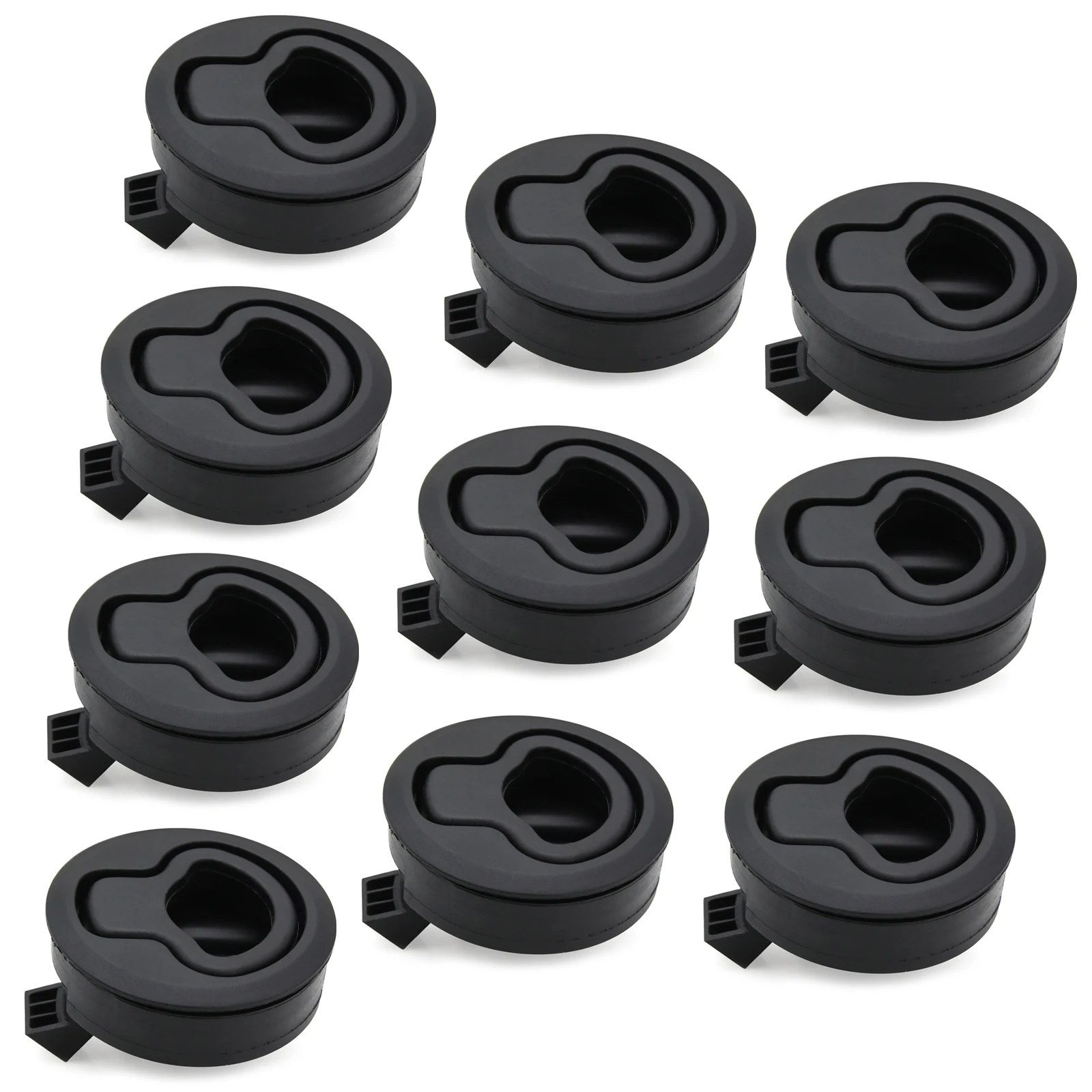 EE 10pcs Plastic Marine Deck Locker Round Flush Pull Slam Latch for Boat Marine Deck Hatches Lift Pull Handle Non Key Deck Lock