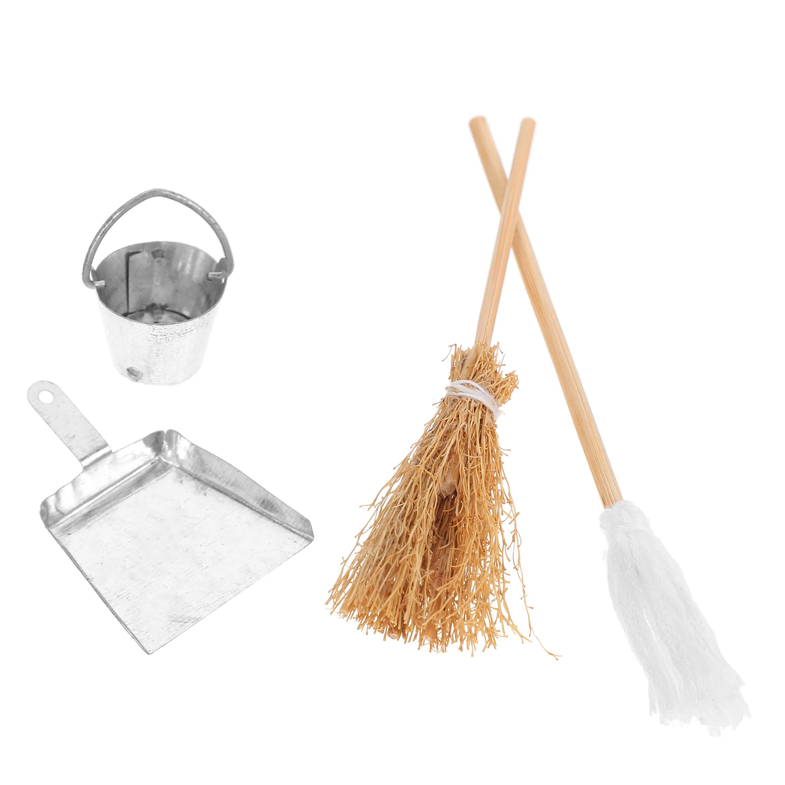Miniature Scene Props House Furniture Broom Craft Resin Dining Dustpan The