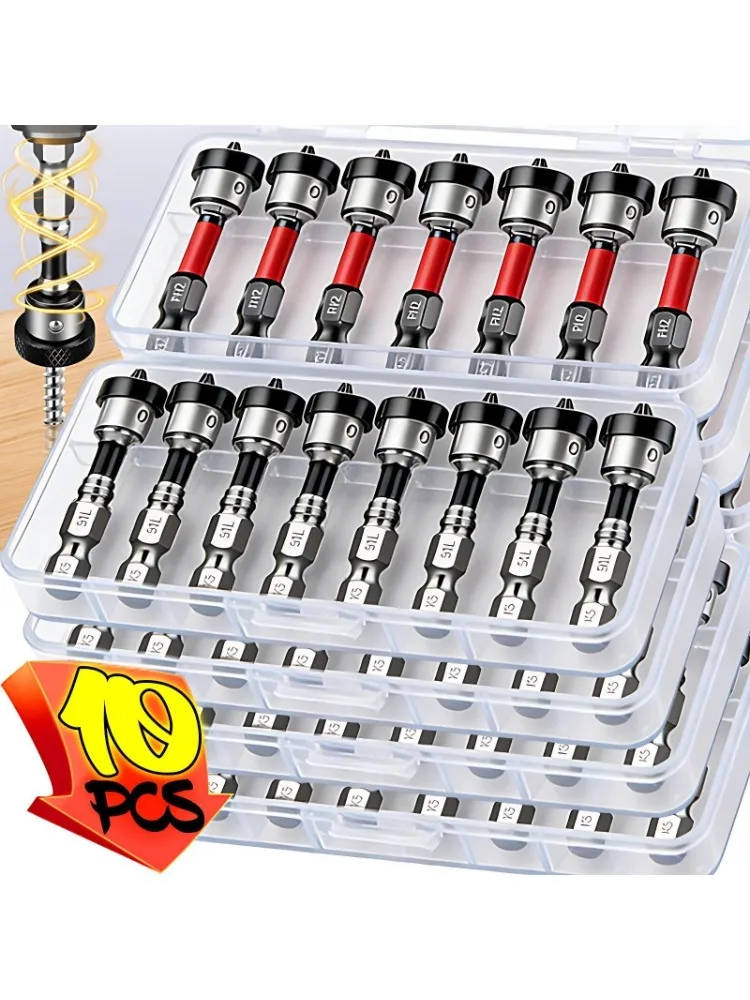 Embouts de tournevis à positionnement magnétique PH2, tournevis à tête par lots, foret pour plaques de plâtre, cloisons sèches, outils de perçage