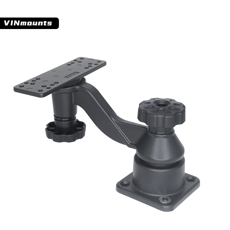 

Aluminum large marine electronic bracket, 6 "curved arm, compatible with Garmin/Lowrance/Humminbird, 360 ° rotation