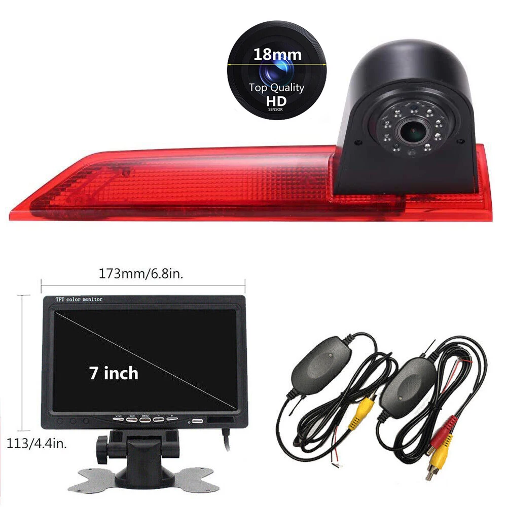 

HD CCD Chip Car Reverse Camera With 7" 4.3"Monitor Mirror Wireless For Ford Transit Custom 2012-2016 MPV SUV Bus Brake Light VAN