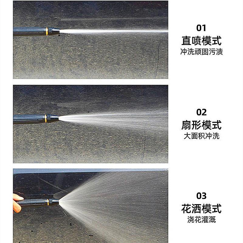 Metal High Pressure Adjustable Spray Nozzle Flexible Garden Hose Sprayer Car Washing Plant Watering Lawn Irrigation