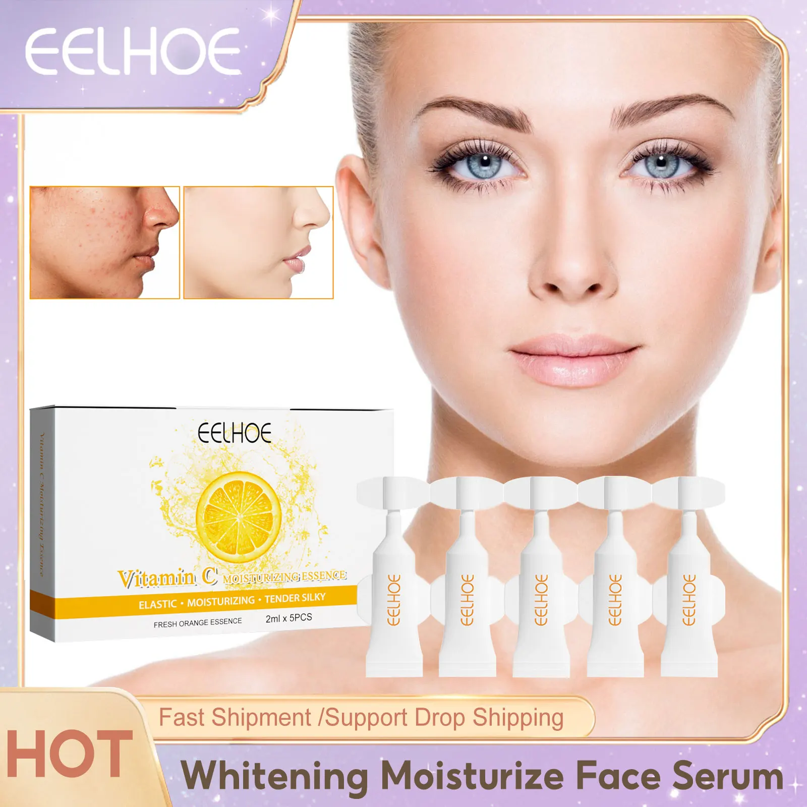 Whitening Moisturize Face Serum Vitamin C Rejuvenate Skin Spot Remove Nourish Firming Anti Aging Smooth Wrinkles Facial Essence