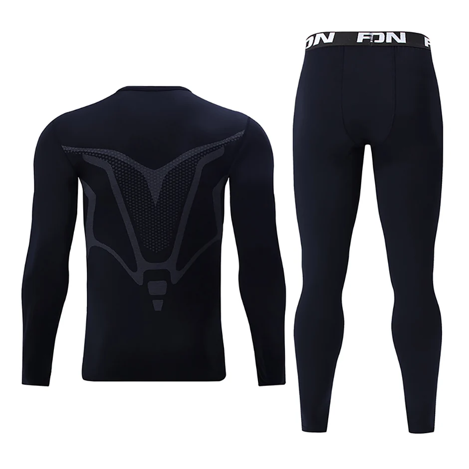 2/4Pieces Of Autumn And Winter Men's Plus Size Warm Suit For Casual Sports Cycling Running Sweat Absorption Fashionable Printing