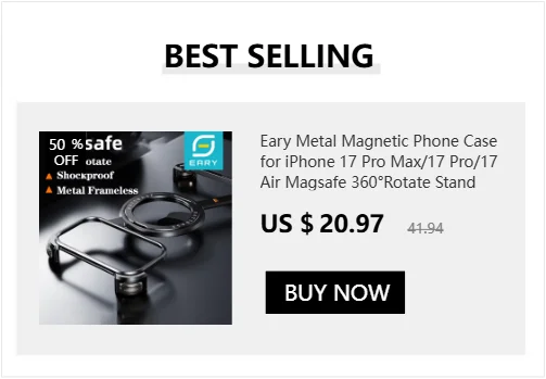 Eary 9-Shaped Phone Case for iPhone 18 17 Pro Max for Magsafe With 90° Lens Holder Stand Metal Frameless Bumper Anti-Drop Shells