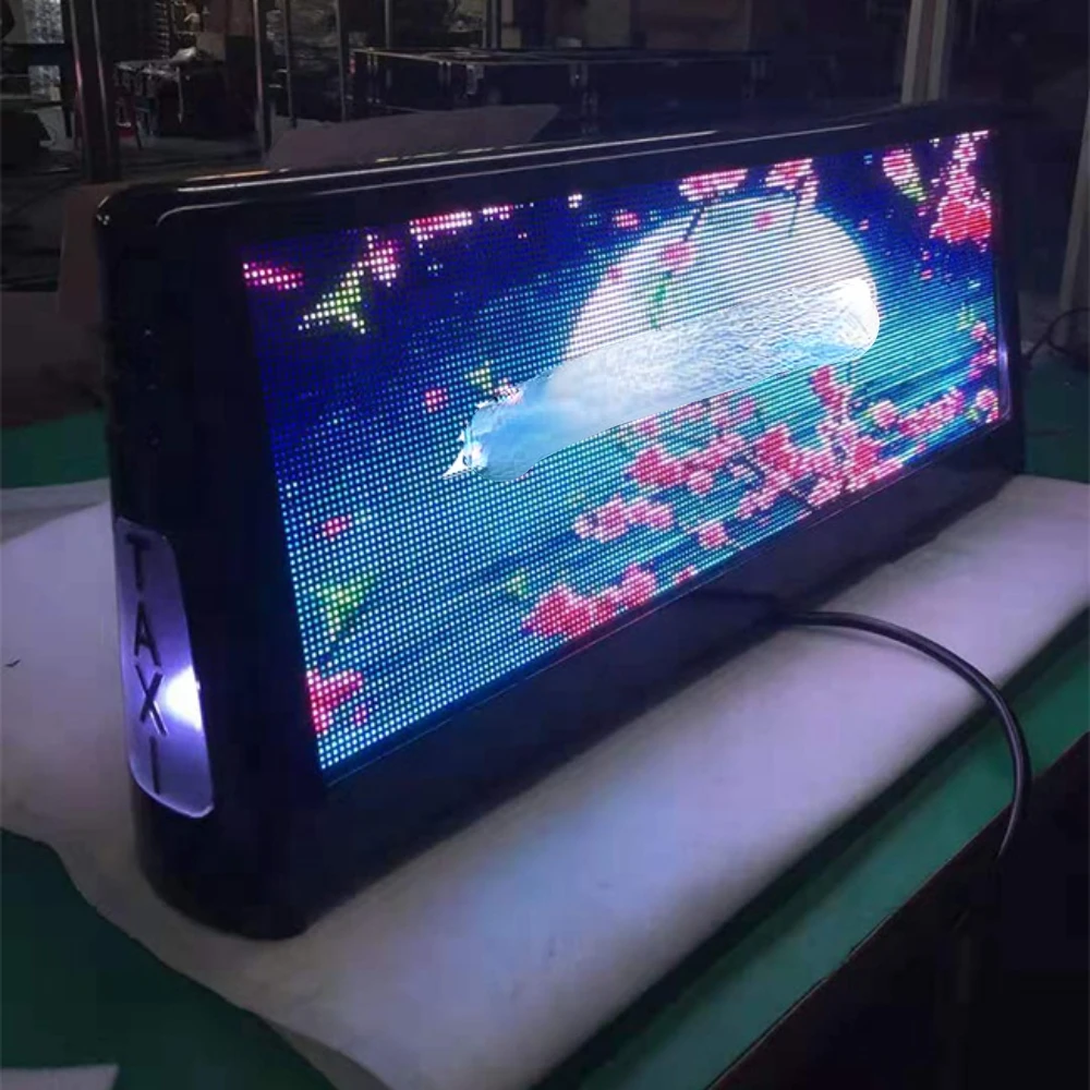 

Quality Outdoor Taxi Top P2.5P3P4P5 LED Digital Display Full Color 4G WIFI GPS USB Taxi Roof Moving Advertising Billboard