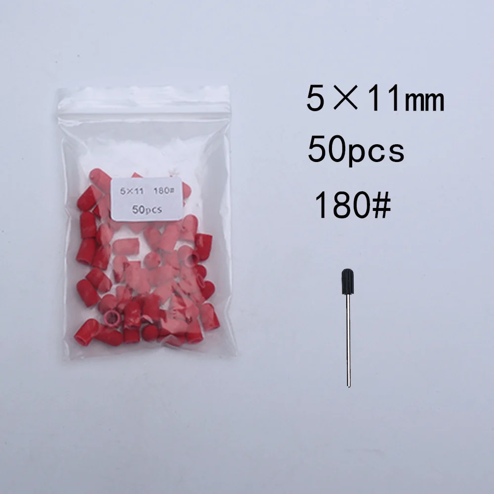 50 Stück Nagelschleifkappen mit Gummi-Pediküreblock – elektrische Bohrer für Fußnägel und Polieren.