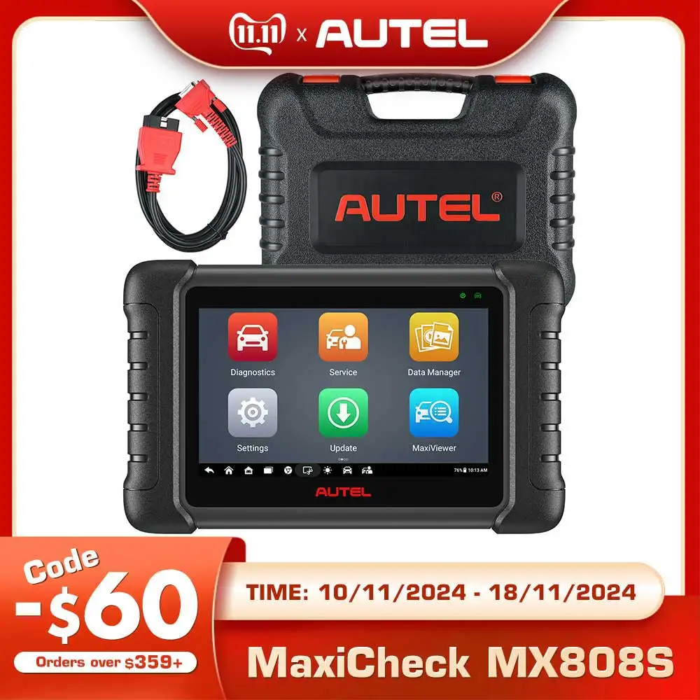 2024 Autel MaxiCheck MX808S OBD2 Scanner Bi-directional Control Scan Tool, 28+ Services, All System Diagnostic Same as MK808S