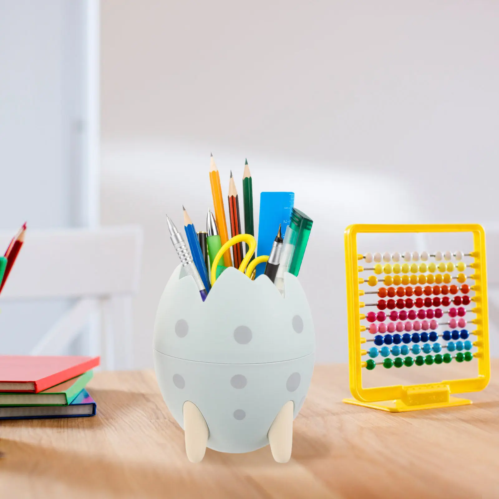 3Pcs Dinosaur Egg Pencil Holder Stable Smooth Surface Desktop Organizer Makeup Brush Holder Large Capacity Pen Container