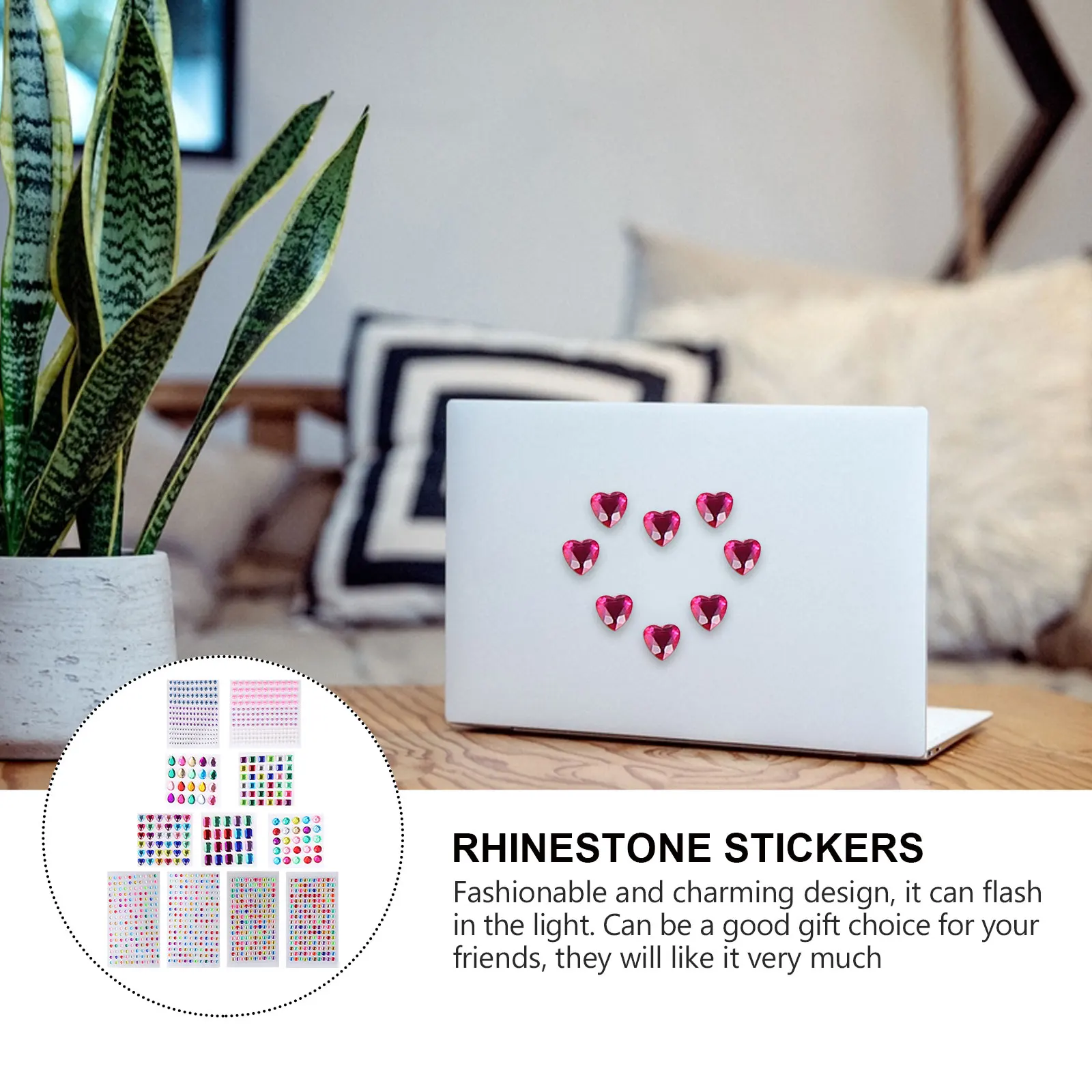 

11 Sheets Acrylic Crystal Diamond Rhinestone Stickers Diy Decorative Self-Adhesive Bling Stickers For Bags Boxes Phones Creative