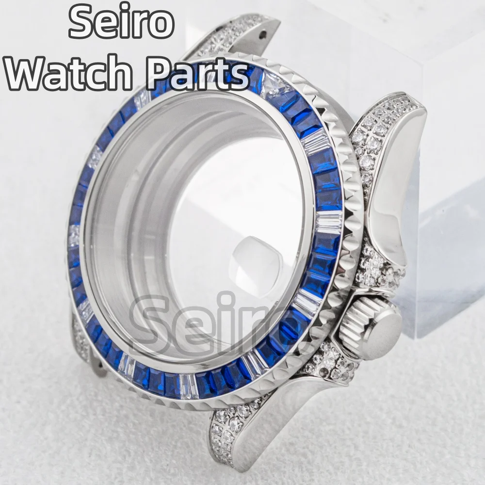 الفرعية GMT ساعة حافظة NH35 الماس 40 مللي متر الفولاذ المقاوم للصدأ الياقوت الزجاج صالح NH34 NH36 حركة 100 متر مقاوم للماء اكسسوارات #4