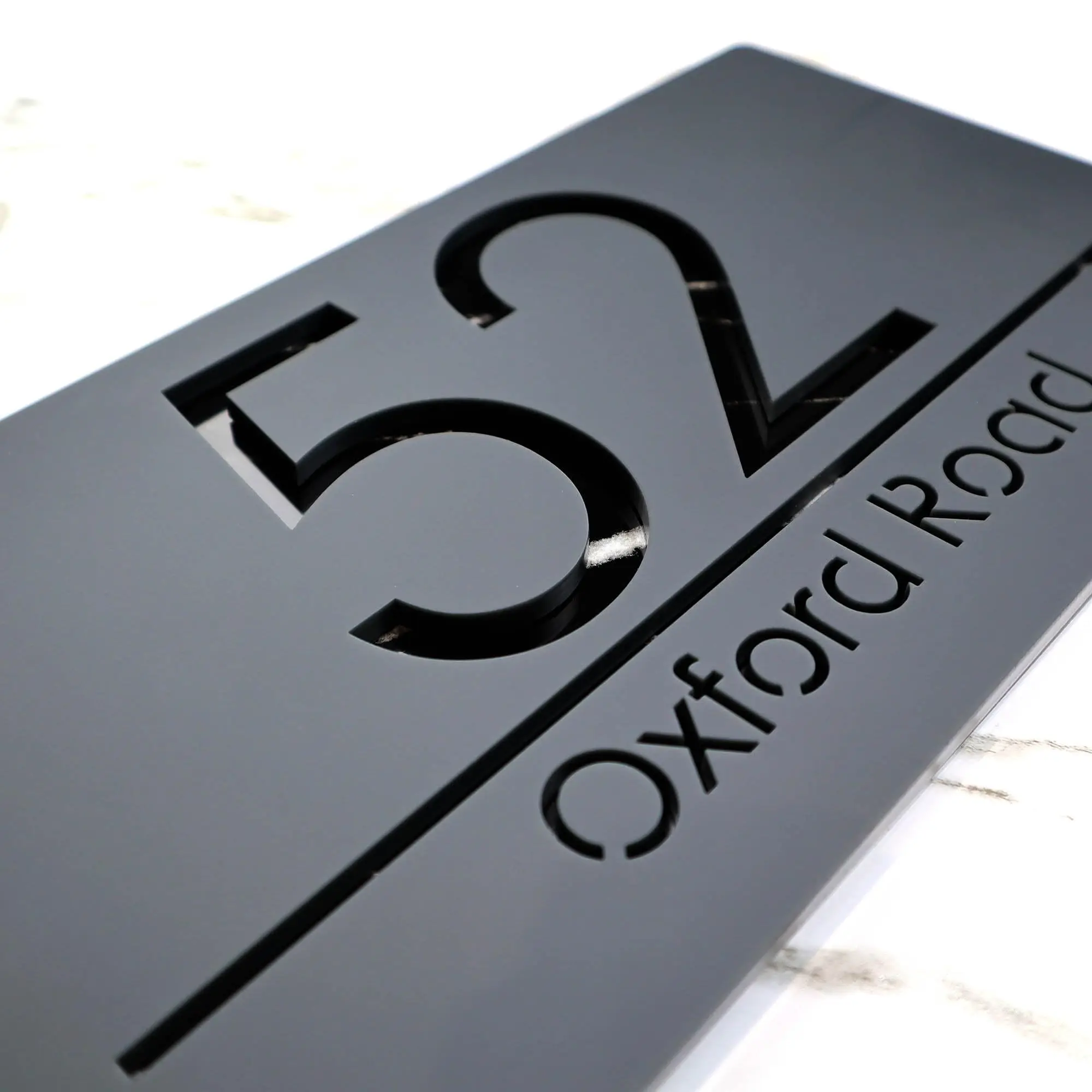 

Personalised Modern House Sign Door Sign House Numbers Laser Mirror House Numbers Address Plaques Floating 3D Plates