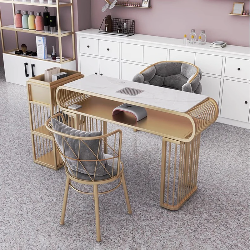 

Simple Professional Nail Table Modern Luxury Nail Artist Manicure Table Wooden Storage Mesa De Manicure Salon Furniture