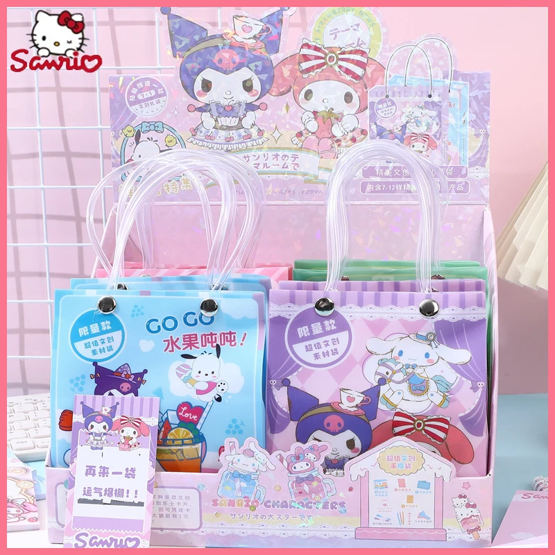 Sanrio Cartoon Pet Collection Portable Creative Gift Bag Student Stationery Sticker Neutral Pen Set Ledger Book Scratch-Off Bag