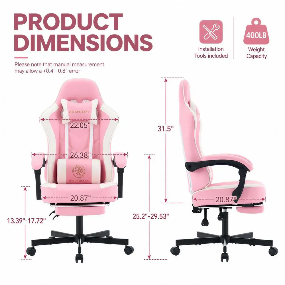 Gaming Chair, Ergonomic High Back Computer Chair with Footrest, Lumbar Support amp Pocket Spring Cushion, Comfortable Swivel Ho view 3