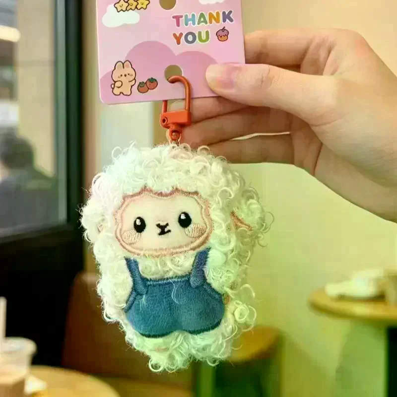 Fluffy Sheep Plush Keychain Soft Curly Fur Pendant 1Pcs Multiple Colors for Purse Handbag Key Accessory Teen Gift