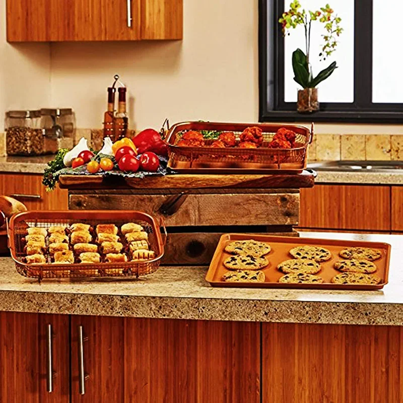 غير عصا النحاس الخبز صينية ، النفط مقلاة ، شبكة شواء ، سلة طبق ، أدوات الشواء ، المطبخ تجهيزات المطابخ ، رقائق