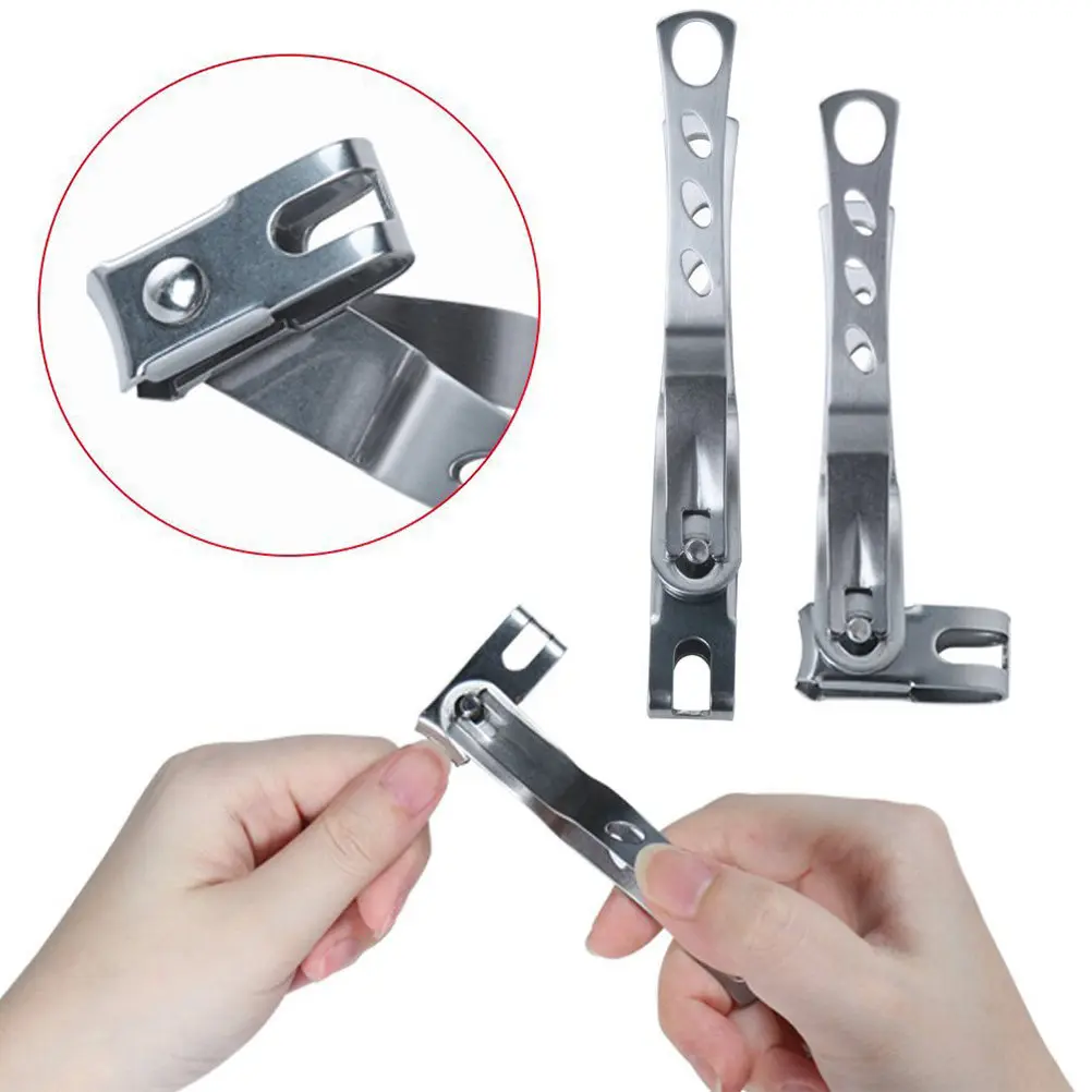 2Pcs Extra Large Nail Clippers with 360 Rotating Head Precision Stainless Steel Blades for Thick Nails Wide Lever Comfort Grip