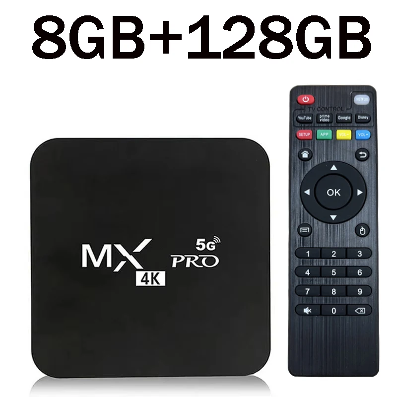 MX-PRO TV-Box 8GB 128GB Android 11 Unterstützt 4K HD 4G 5G Dual-WLAN Quad-Core H.256 3D IPTV