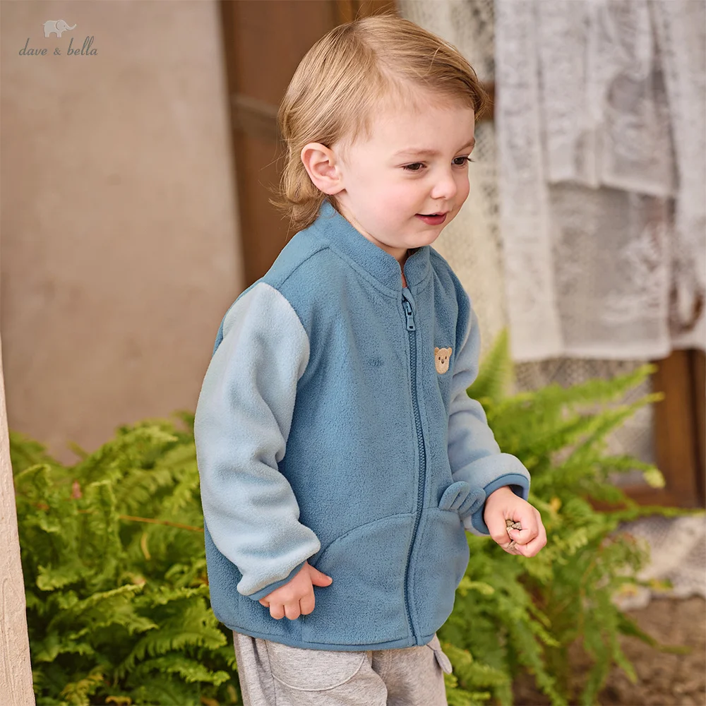 

Dave Bella Children Coats Autumn Spring Girls Sweet Pink Fleece Jacket Boys Casual Blue Outerwear Fashion Kids Clothes DB1260804