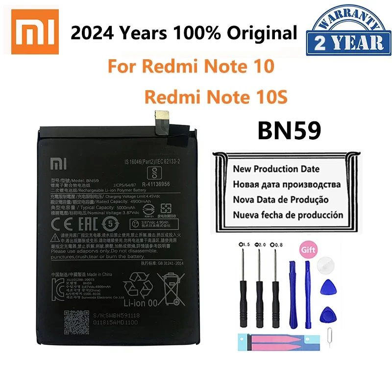 New Original Xiao mi BN59 5000mAh Phone Battery For Xiaomi Redmi Note 10 10S Note10 Note10S Phone Replacement Batteries Bateria