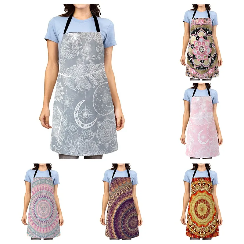 Mandala Aesthetic Women kitchen apron original Children Waterproof girl custom man waiter work apron oil proof vintage Persia