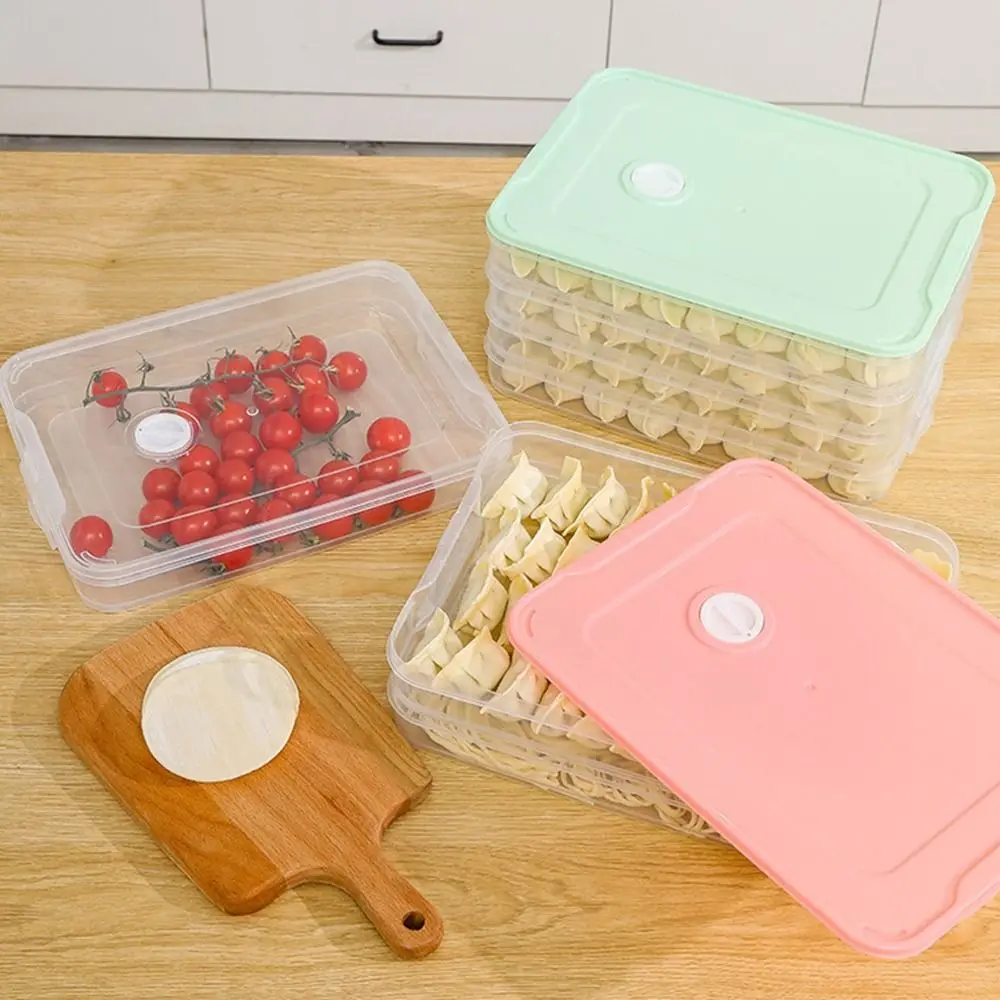 Plastic Dumpling Box Multi-Layer Transparent Wonton Fresh-Keeping Organizer Sealed Quick Freezing Food Freezer Storage Box