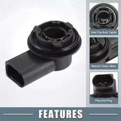 Car Light Bulb Lamp Holder Socket Accessories 6R0953123A For Golf Black ABS Daytime Running Light Bulb Holder Accessories