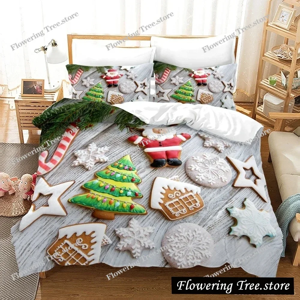 

3D Bedding Set Print Duvet Cover Set with Pillowcase Merry Christmas Digital Printing Twin Full Queen King Chidren Bed Linen Set