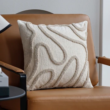 Boho Chenille Geometric Pillow Cover 1