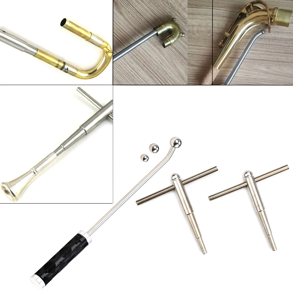 

Repair Tool Set Long Rod Metal Ball Bucket Balls Sax Neck Maintenance Tool for Alto/ Tenor Sax Wind Instrument