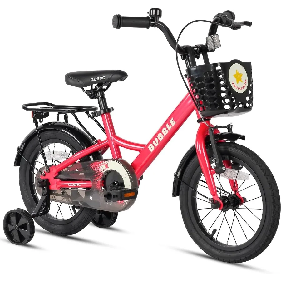 

12-16 Inch 's Bicycle for 2-8 Years Old Boys and Girls with Integrated Basket and Training Wheels Ideal for Outdoor Play and Le