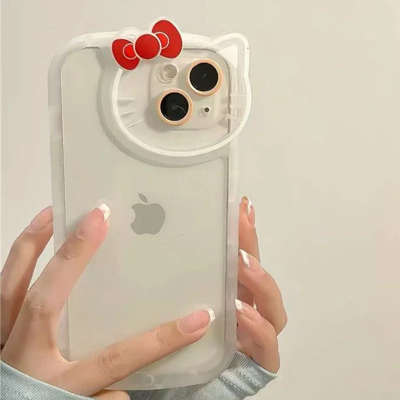 Cute Sanrio Hello Kitty IPhone14promax Case Kawaii Anime Anti Drop 12 13 IPhone 11 XR Cartoon Accessories Phone Cases Girl Gifts