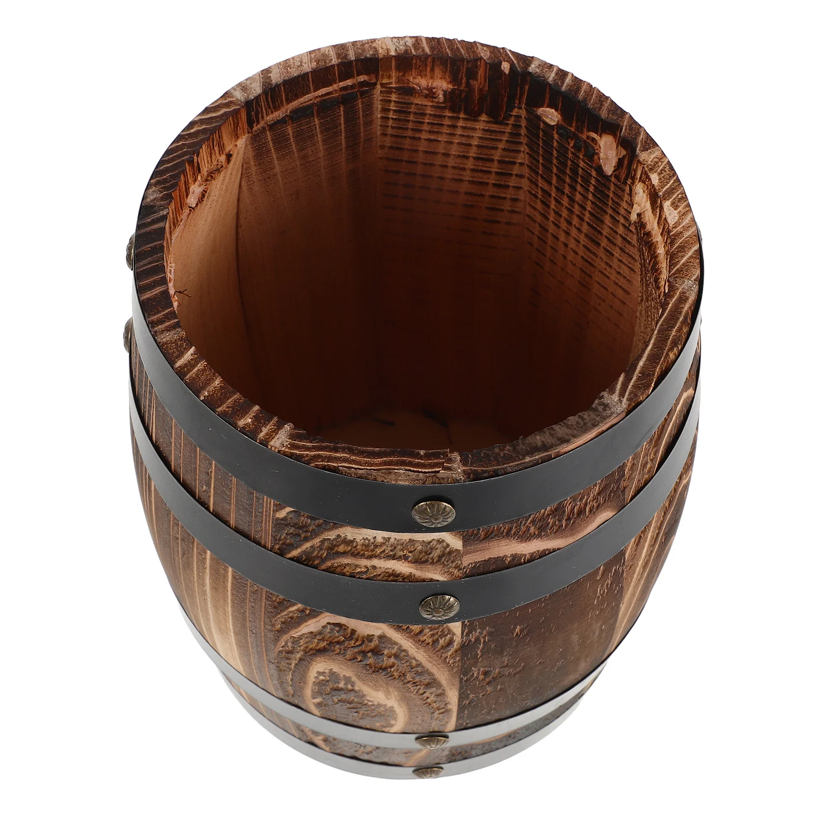 

Vintage Wooden Utensil Holder Barrel Shape Small Kitchen Cutlery Organizer Countertop Chopsticks Spoon Fork Storage Bucket