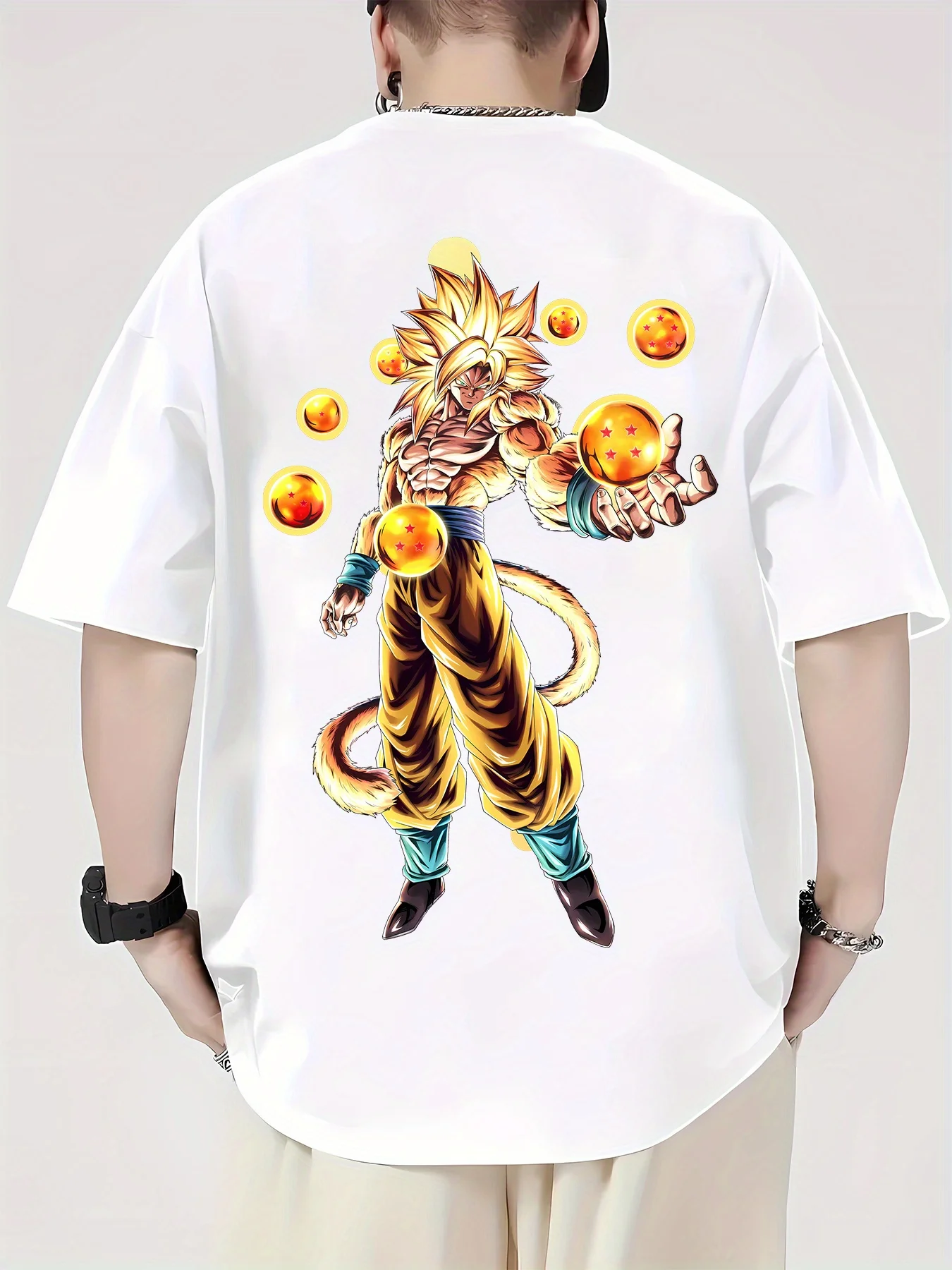

Son Goku Anime Dragon Ball Harajuku Summer T-shirt Men Cotton Fitness Oversized Vintage Street Women Casual Loose Short Sleeves