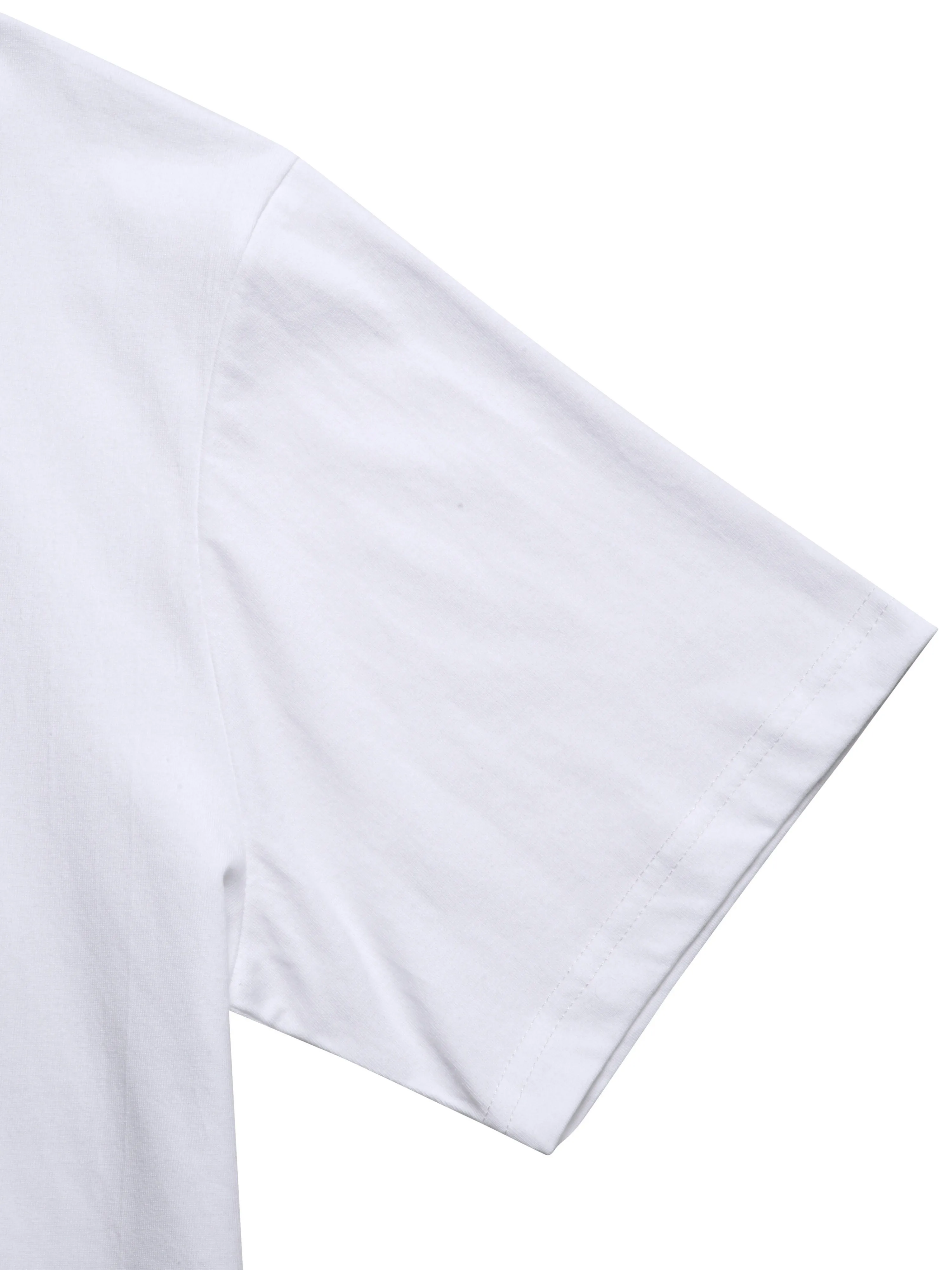Men's summer 100% pure cotton casual fashion painted handprint print loose sports round neck short sleeved T-shirt versatile top view 4