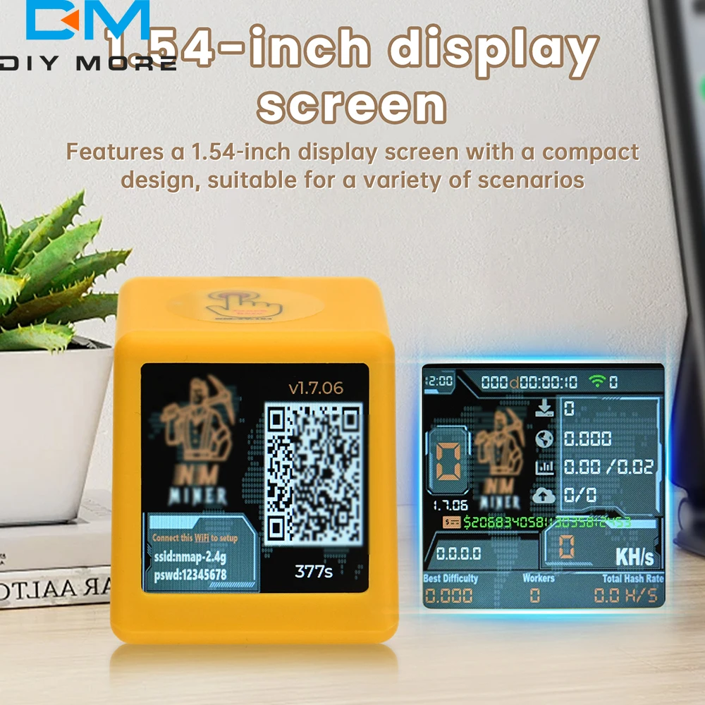 ESP32 1.54 بوصة لوحة تطوير العرض ESP32-DROOM لوحة تطوير ساعة سطح المكتب لحساب معدل التجزئة 1060 كيلو هرتز/ثانية نوع C #6