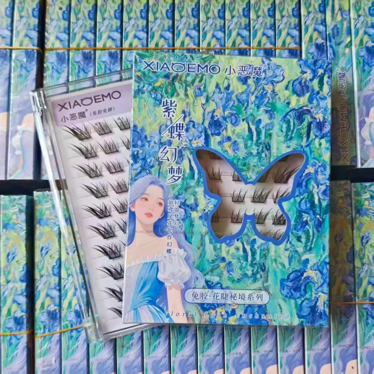 Floral Lash Enchanted Glueless False Eyelashes Purple Butterfly Style Natural Self-Adhesive Lashes