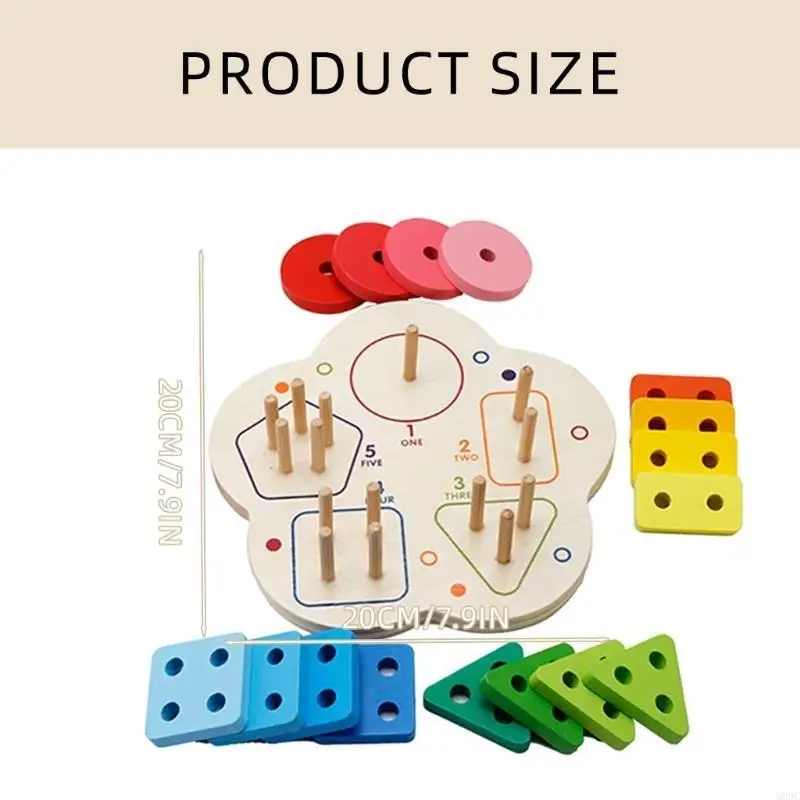 M89C Phân số học đồ chơi Trò chơi giải đố bằng gỗ cho học sinh tiểu học