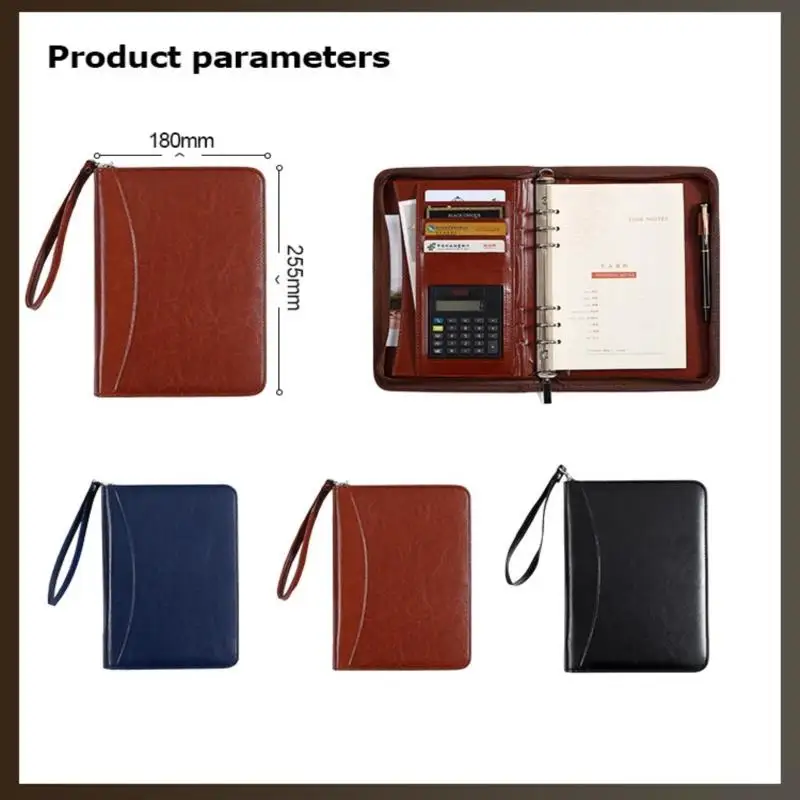 Loose Leaf A5 Business Manager Clip Creative Zipper Bag Multi Functional Notes Notebook Office Work Meeting Notebook