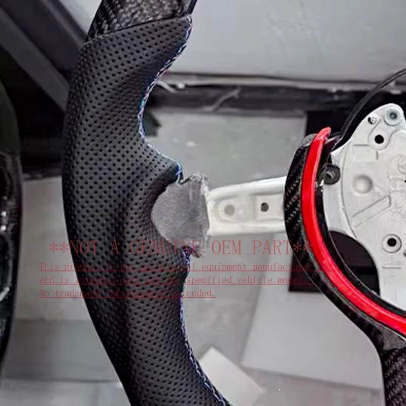 For BMW Red Thread Carbon Fiber Steering Wheel Horn Cover For F01 F10 F11 F12 X5 F15 X6 F20 F2