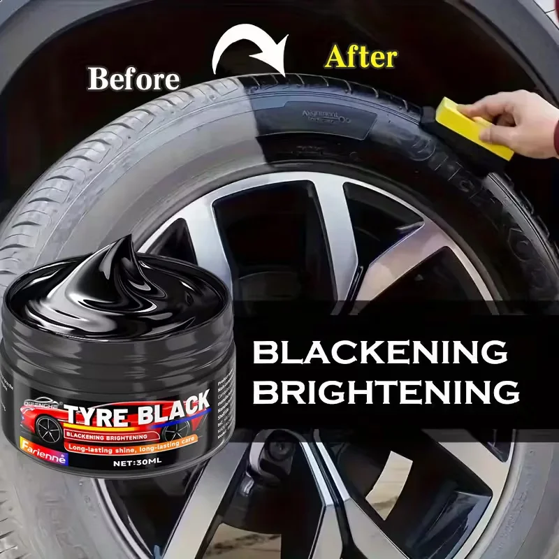 Creme Preto e Iluminador para Pneus de Longa Duração 30ml da QIFENGHE